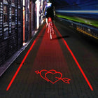 LED Bike Light, USB Rechargeable Bike Light with Laser Lane Projection, Bicycle LED Light with Auto Off for Riders