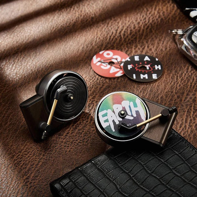 Car Air Freshener, Car Vent Air Freshener with Rotating Vinyl Record Turntable