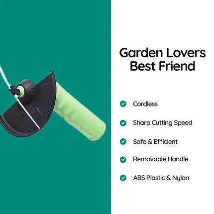 Weed Wacker Cordless Mini Weed Trimmer, Battery Powered Handheld Grass Edger with Extension Pole, Debris Shield and Zip Ties