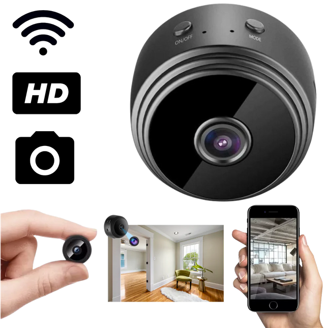 Mini Security Camera Wireless, Home Security Camera with Night Vision, WiFi Nanny Cam for Indoor Baby and Pet