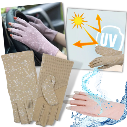 UV Protection Gloves for Women, Fingerless Gloves for Driving and Cycling – image 12