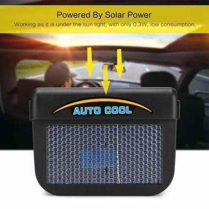 Solar Powered Car Vent Window Fan, Black ABS Auto Cooler Ventilation Exhaust Fan for Sedans, Trucks, SUVs and Vans