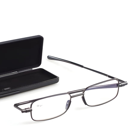 Womens Reading Glasses, Folding Reading Glasses for Men with Spring Hinge, Compact Reading Glasses with Case