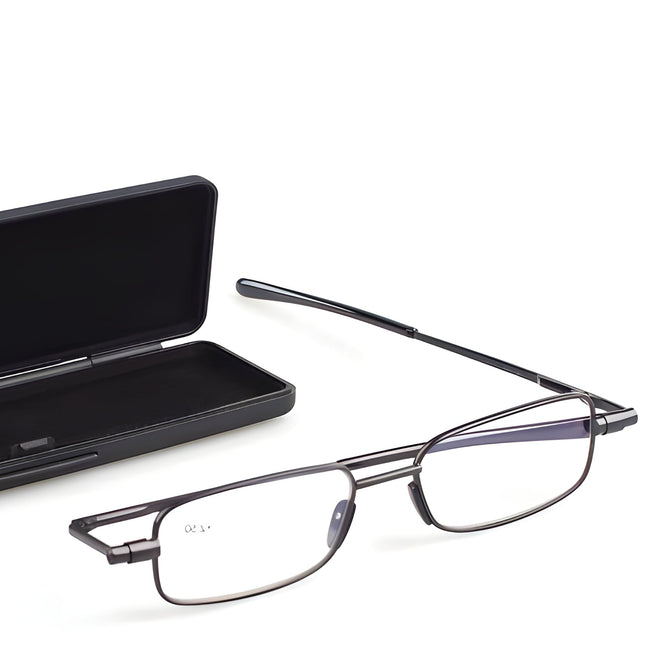 Womens Reading Glasses, Folding Reading Glasses for Men with Spring Hinge, Compact Reading Glasses with Case
