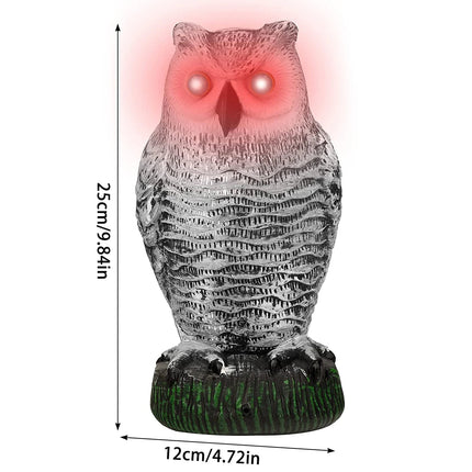 Squirrel Repellent Owl Decoy with Rotating Head, Raccoon Deterrent and Bird Deterrent for Garden, Realistic Fake Owl