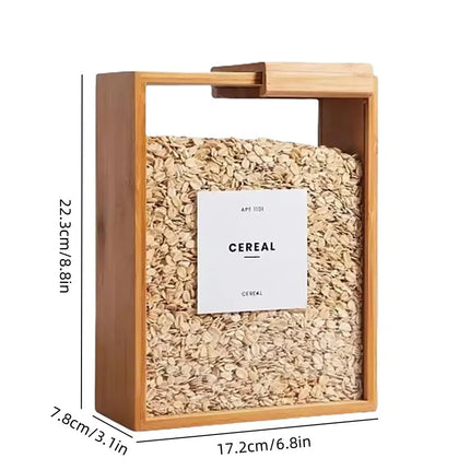 Airtight Food Storage Container with Bamboo Frame, Cereal Dispenser and Rice Storage Container – image 4