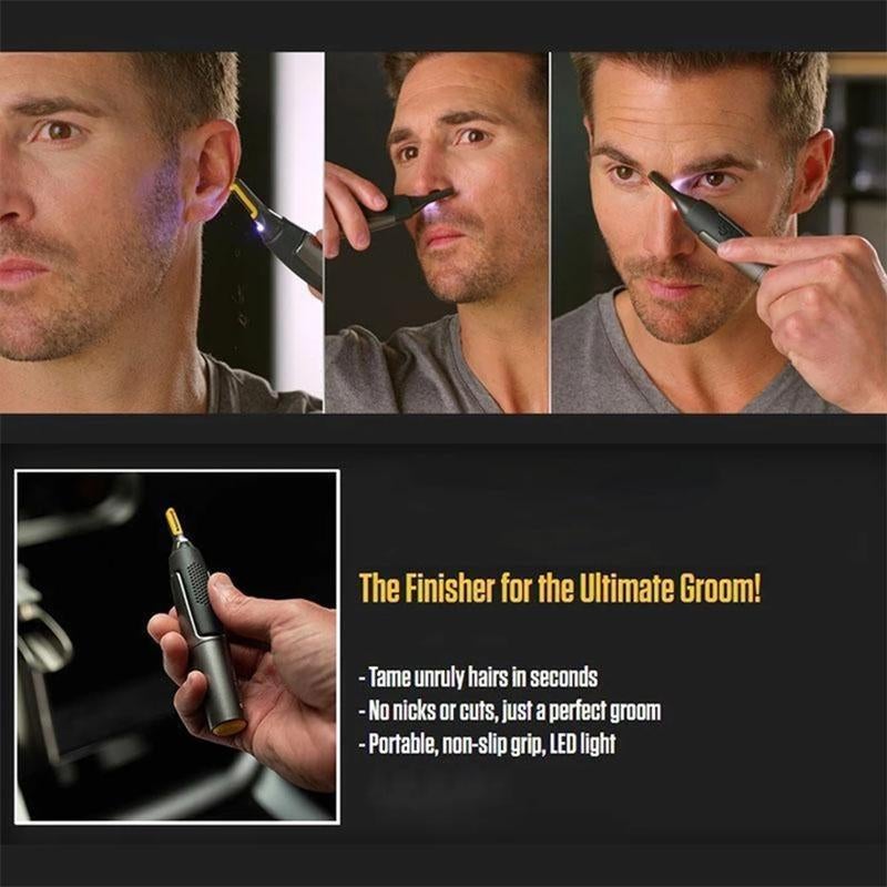Tuzwa Precision Grooming Trimmer – Cordless Nose, Ear, Eyebrow, Beard & Mustache Detail Trimmer with Stainless Steel Blade & LED Light