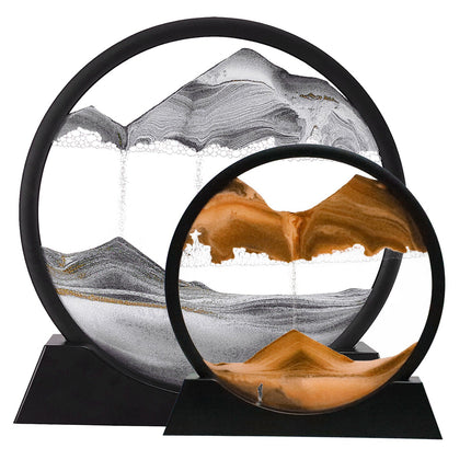 Moving Sand Art Pictures Set of 2, 12 Inch and 7 Inch Glass Sand Art Picture Frame