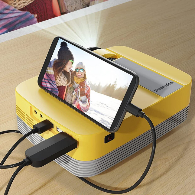 Mini Projector for Outdoor Movies, Smart Home Movie Projector with Tripod