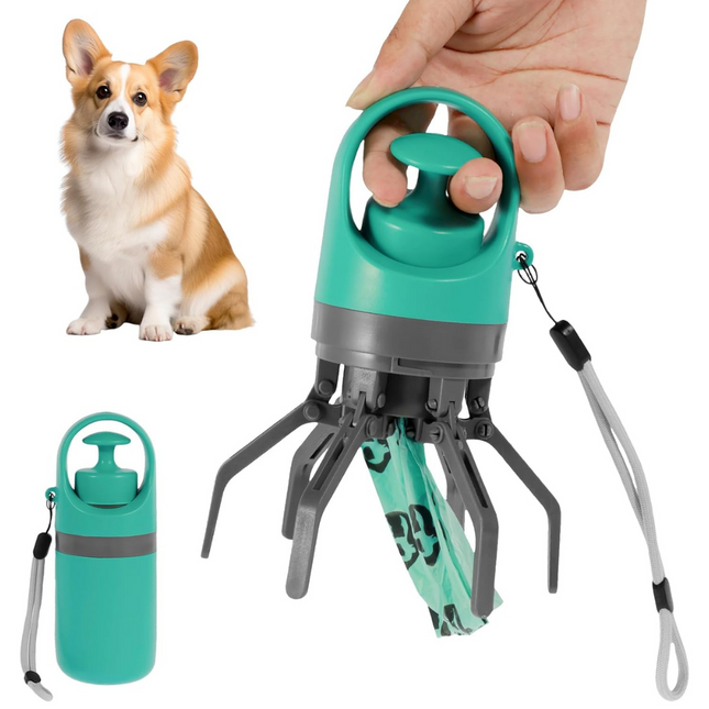 Dog Poop Scooper with Garbage Bag Dispenser