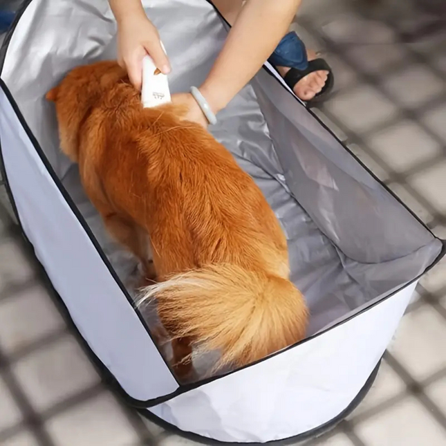 Dog Grooming Tent and Pet Hair Catcher, Foldable Trimming Cape, Pet Grooming Supplies for Cats and Dogs at Home