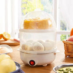 Tuzwa Electric Egg Cooker – Double Layer 350W Egg Steamer with 2-Tier Design for Eggs & Vegetables, 220V
