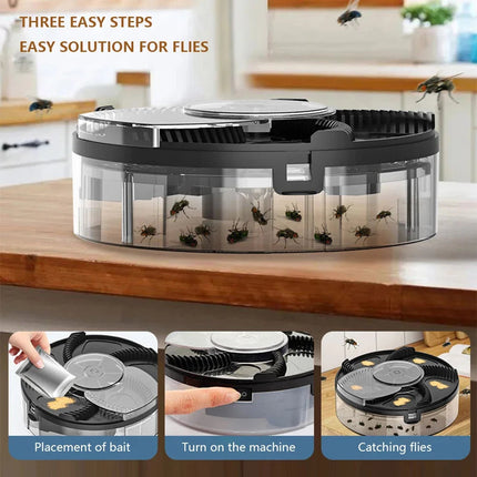 Indoor Fly Trap Rechargeable, Non Toxic Household Fly Trap with Bait for Kitchen and Patio – image 4