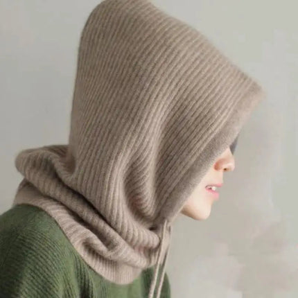 Hooded Balaclava Hat, Cashmere Hooded Scarf