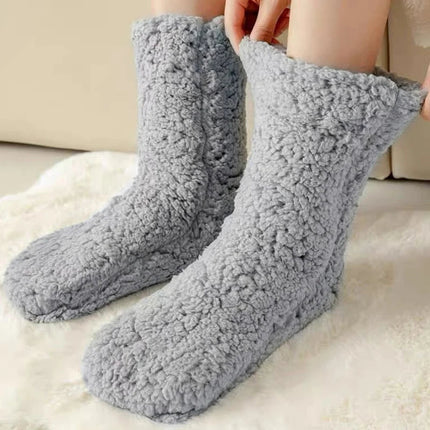 Winter Plush Indoor Warm Socks for Women and Men, Thick Fuzzy Acrylic Thermal Sleep Socks for Home