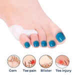 Tuzwa Adjustable Silicone Toe Spacers for Bunions & Hammertoes – Soft Reusable Toe Separators for Alignment, Cushioning & Comfort