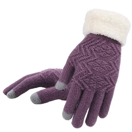 Winter Gloves with Touch Screen Fingertips, Knitted Gloves for Cold Weather