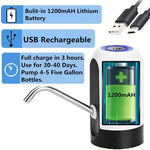 Tuzwa Automatic Water Dispenser – USB Rechargeable Electric Water Bottle Pump with Touch Control, Child Lock & Stainless Steel Spout