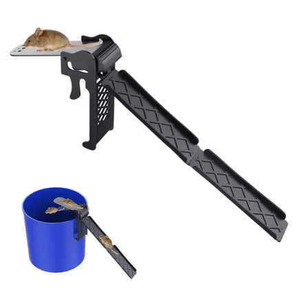 Walk the Plank Humane Mouse Trap, Reusable Auto Reset Bucket Rat Catcher with 17.5cm Plank and 55cm Ladder for Indoor Use