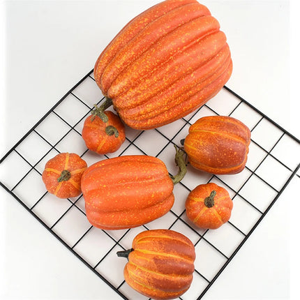 Fake Pumpkins Halloween Decor Set of 7, Artificial Pumpkins for Fall Decor and Thanksgiving Decor