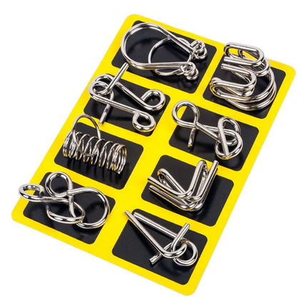 Metal Brain Teaser Logic Puzzles for Adults and Kids, 8 Piece Metal Puzzle Rings – image 8