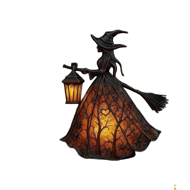 Gothic Table Lamp, Halloween Desk Decor with Glowing Lantern