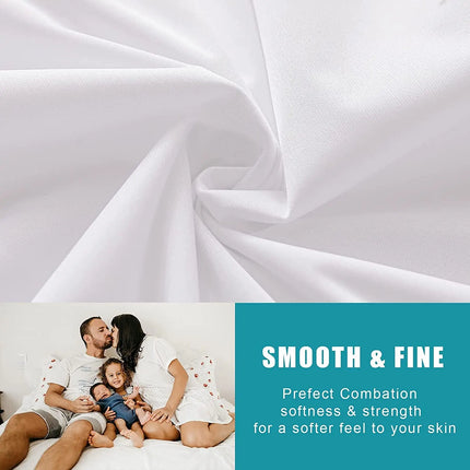 Waterproof Zippered Pillowcase Protector for Standard Pillows, Machine Washable Cover, 19.6 x 27.5 Inches