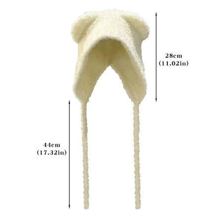 Cute Bear Ear Winter Hat with Chin Tie – image 6