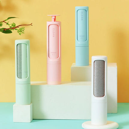 Reusable Lint Roller Self Cleaning, Pet Hair Remover Tool with Push Button Chamber, Dog Hair Lint Roller Brush