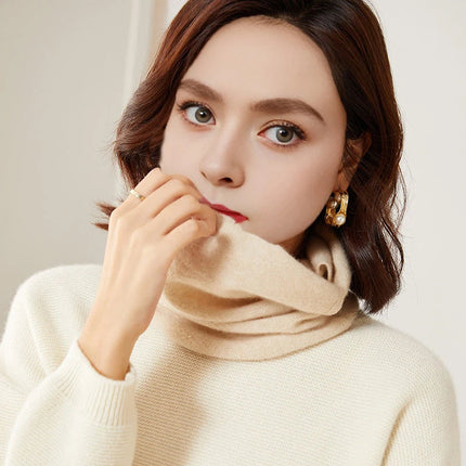 Merino Wool Scarf for Women, Winter Face Mask