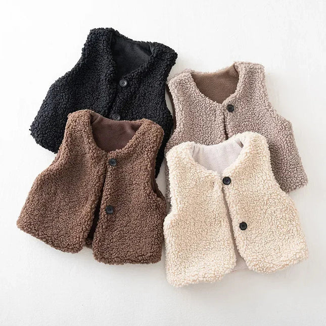 Kids Faux Fur Vest, Toddler Vest for Boys and Girls Ages 1 to 6