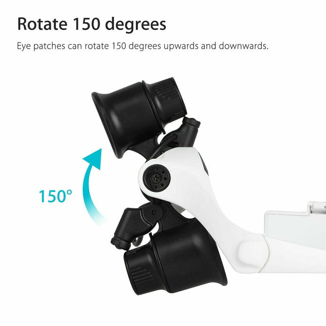 Lighted Magnifying Glasses, Headband Magnifier with 8 Lenses and LED Light