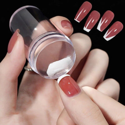 Nail Art Tools, Clear Jelly Silicone Nail Stamper and Scraper Set