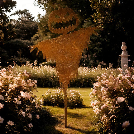 Halloween Yard Stake, Scary Pumpkin Scarecrow for Outdoor Halloween Decoration