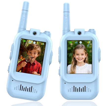 Video Walkie Talkie for Kids, Long Range Walkie Talkie 2 Pack with 2 Inch Screen and Rechargeable Battery