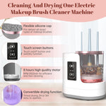 Tuzwa Electric Makeup Brush Cleaner & Dryer – Automatic High-Speed Spinning Brush Cleaning Machine with Multiple Silicone Collars