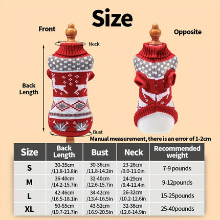 Dog Sweaters, Knitted Dog Christmas Sweater for Small Pets