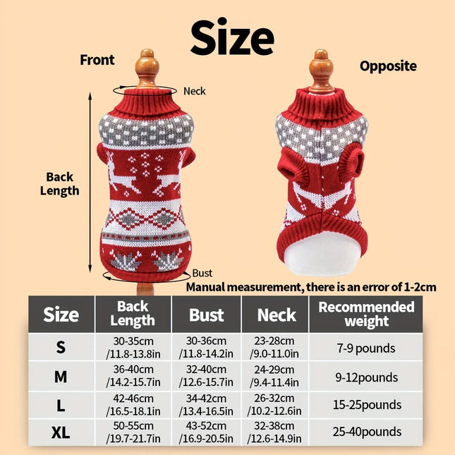 Dog Sweaters, Knitted Dog Christmas Sweater for Small Pets