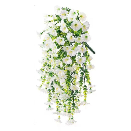 UV Resistant Artificial Morning Glory Flower Hanging Decor, 75cm Faux Flower Vine Garland for Patio, Balcony, Fence and Wedding Arch