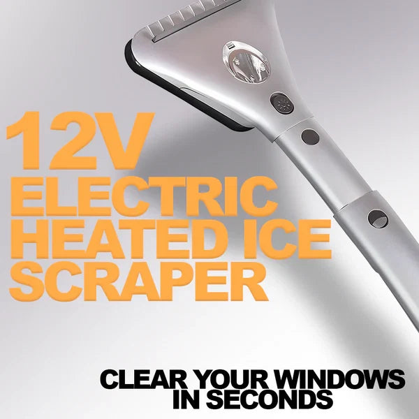 Heated Ice Scraper for Car Windows, Electric Snow and Ice Scraper with LED Light