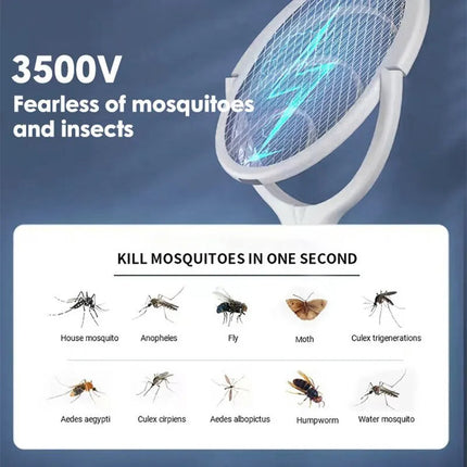 Bug Zapper Racket, Rechargeable Electric Fly Swatter with Stand (2)