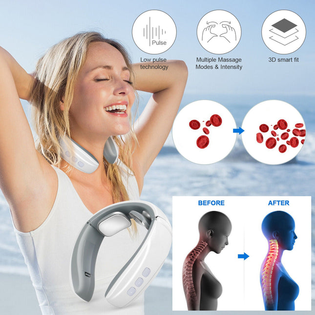 Neck Massager, Electric Pulse Neck and Shoulder Massager with Kneading