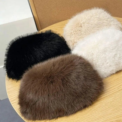 Winter Hats for Women, Faux Fur Russian Hat Ushanka, Warm Snow Hat for Skiing and Cold Weather