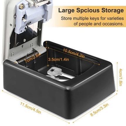Key Lock Box Wall Mounted, 4 Digit Code Key Box for 5 Keys – image 7