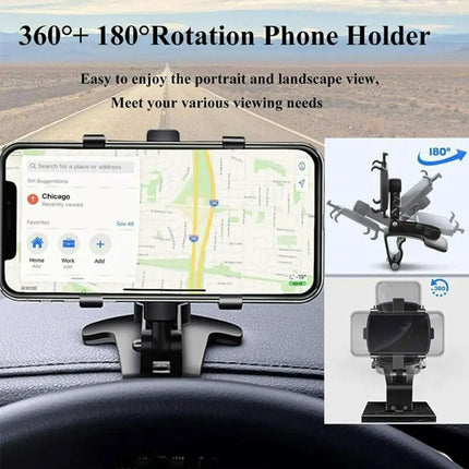 Car Phone Holder for Dashboard Sun Visor and Rearview Mirror, 360 Degree Rotation