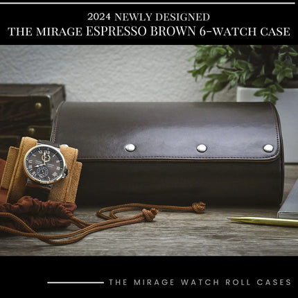 Watch Travel Case for 3 or 6 Watches, PU Leather Watch Roll Storage Box with Soft Suede Interior and Sliding Cushions