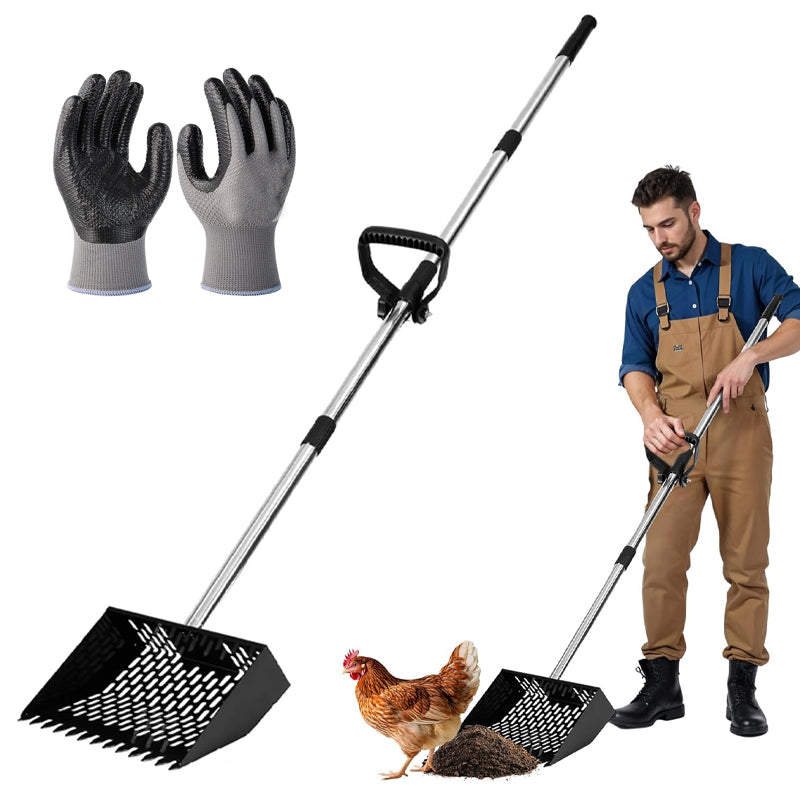 3-in-1 Dog Poop Scooper with Metal Rake & Sifting Shovel | Effortless Cleanup Tool for Yards and Coops 0