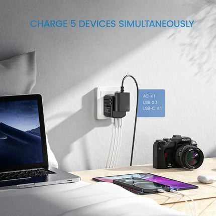 Compact Travel Power Adapter, Universal Travel Adapter with 4 USB Ports – image 6