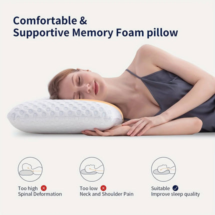 Side Sleeper Pillow, Cooling Memory Foam Pillow with Gel