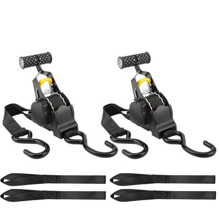 Retractable Ratchet Straps 2 Pack, Retractable Tie Down Straps with S Hooks – image 4